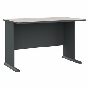 Slate and Warm White 48" Executive Desk with C-Shaped Legs