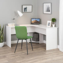 Load image into Gallery viewer, White 56&quot; L-Desk with Corner Storage
