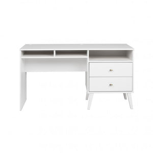 White 55" Desk with Extra Storage