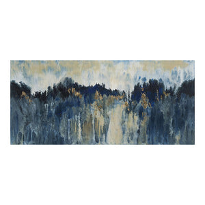 Blue & Black Abstract Mountain Range Wall Art, 59" x 27"