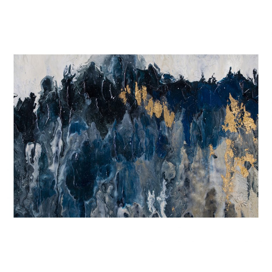 Blue & Black Abstract Mountain Range Wall Art, 59