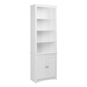 Modular White 26" Bookcase with Cabinet