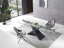 Load image into Gallery viewer, X-Frame Expandable Black Metal &amp; Glass Conference Table
