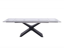Load image into Gallery viewer, X-Frame Expandable Black Metal &amp; Glass Conference Table
