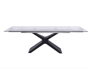 X-Frame Expandable Black Metal & Glass Conference Table