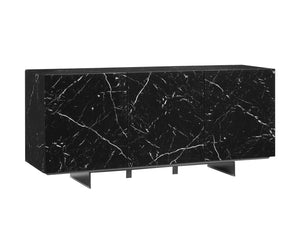 59" Credenza in Marbled Black Glass