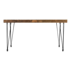 Modern 59" Recycled Pine Executive Desk with Iron Legs