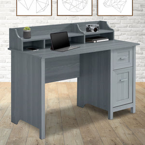 47" Gray Secretary Desk