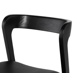 Wood & Padded Onyx Fabric Chair