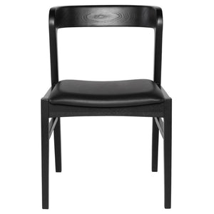 Wood & Padded Onyx Fabric Chair