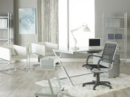 Comfortable Rolling Office Chair w/ Black Bungee Back