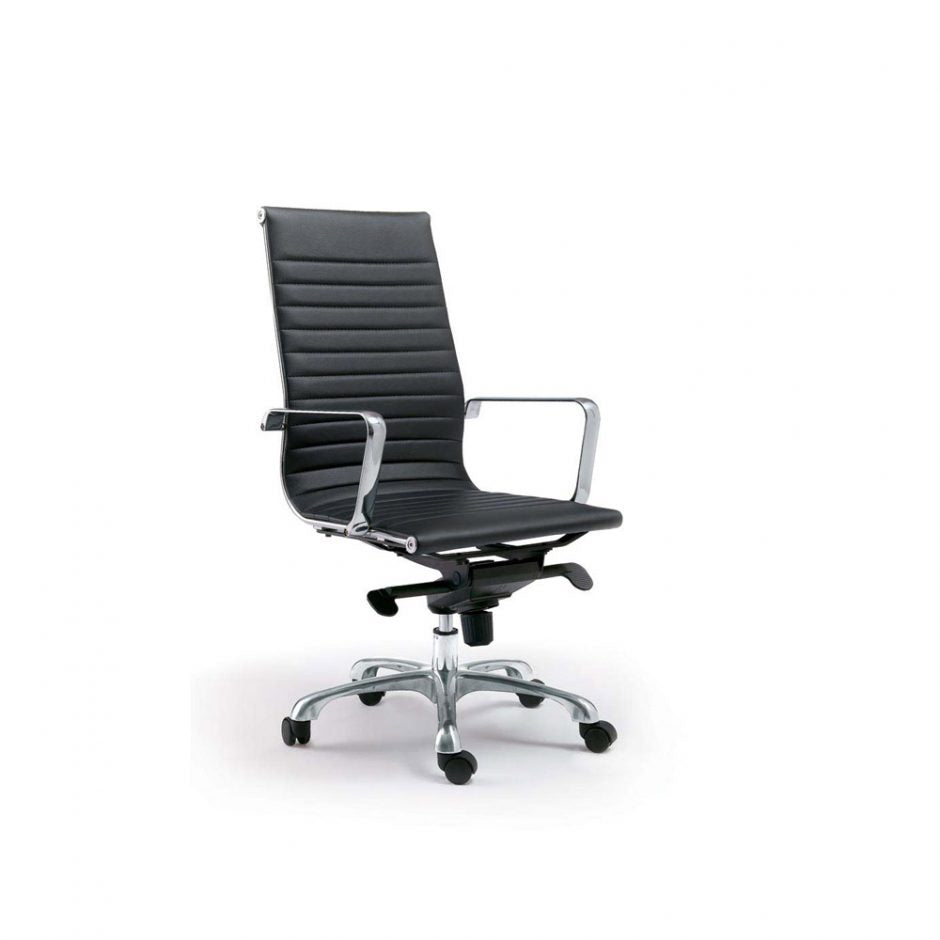 High Back Executive Conference Chair with Tilt-Lock in Black (Set of 2)