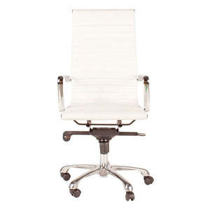 High Back Conference Chair with Tilt-Locking in White (Set of 2)