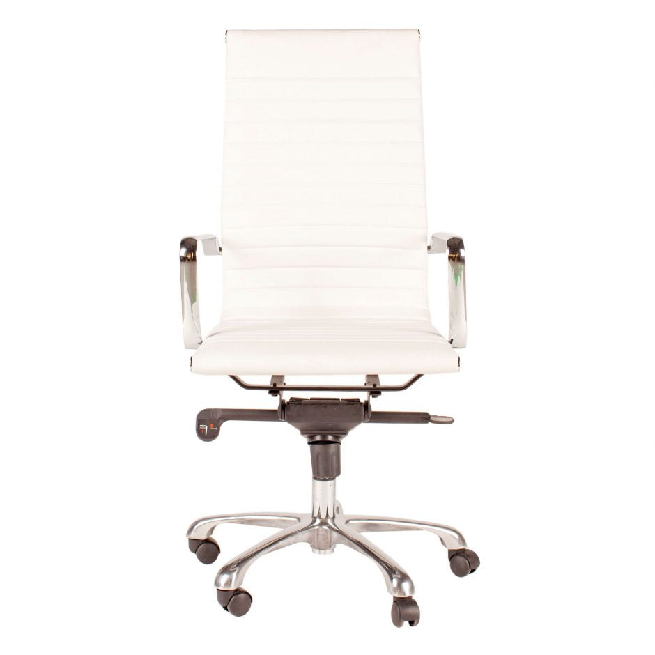 High Back Conference Chair with Tilt-Locking in White (Set of 2)
