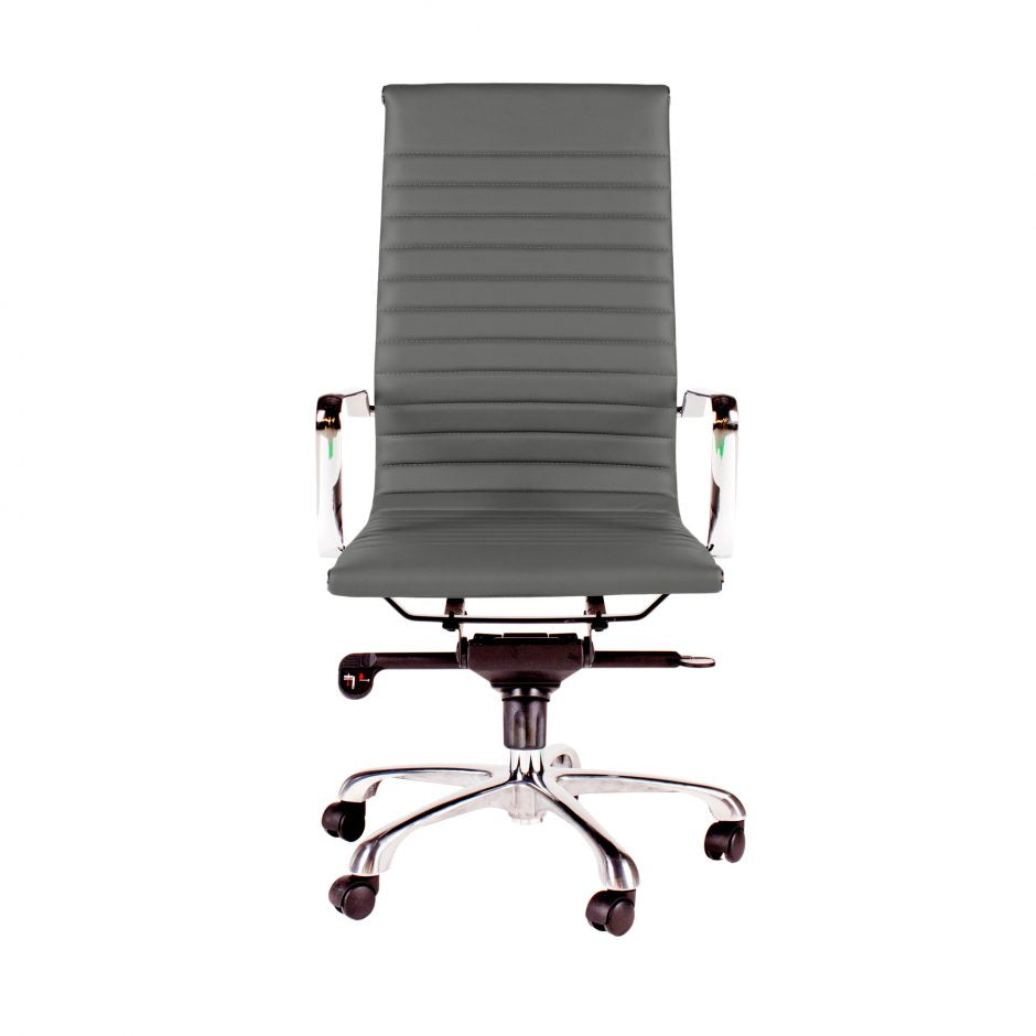 High Back Conference Chair with Tilt-Locking in Grey (Set of 2)