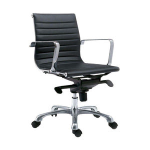 Low Back Conference Chair with Tilt-Locking in Black (Set of 2)