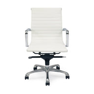 Low Back Conference Chair with Tilt-Locking in White (Set of 2)