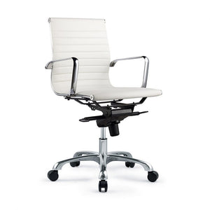 Low Back Conference Chair with Tilt-Locking in White (Set of 2)