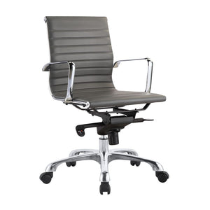Low Back Conference Chair with Tilt-Locking in Grey (Set of 2)