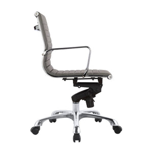Low Back Conference Chair with Tilt-Locking in Grey (Set of 2)