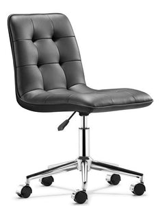 Sleek "Buttoned" Modern Chair in Black or White