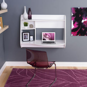 Modern Wall Mounted White Office Desk