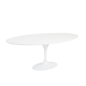 Elegant White Lacquer Oval Conference Table