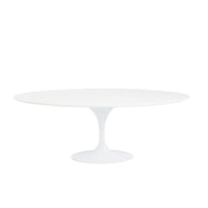 Elegant White Lacquer Oval Conference Table