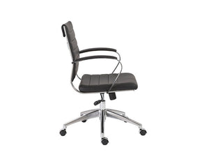 Modern Black Low Back Office Chair with Chrome Frame