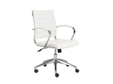 Load image into Gallery viewer, Modern White Low Back Office Chair with Chrome Frame
