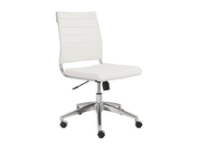 Load image into Gallery viewer, Modern Armless White Leather &amp; Chrome Office Chair
