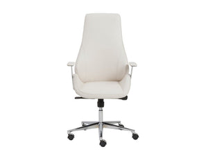 Modern White Leather High Back Office Chair