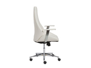 Modern White Leather High Back Office Chair