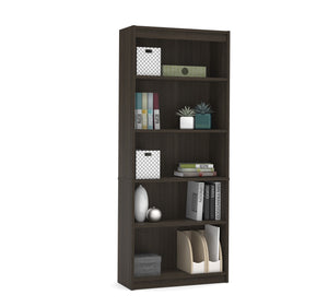 Contemporary 72" 5 Shelf Bookcase in Dark Chocolate