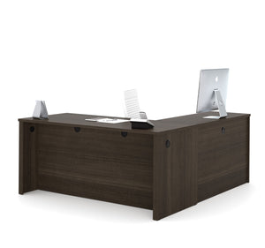 Premium Modern L-Shaped Desk in Dark Chocolate