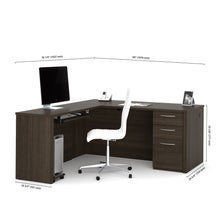 Load image into Gallery viewer, Premium Modern L-Shaped Desk in Dark Chocolate
