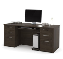 Load image into Gallery viewer, 71&quot; Double Pedestal Executive Desk in Dark Chocolate
