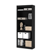 Load image into Gallery viewer, Modern Desk &amp; Hutch with Included Height Adjustable Desk in Antigua &amp; Black
