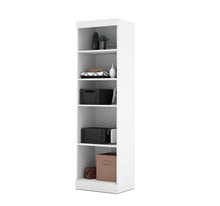 Load image into Gallery viewer, Elegant L-Shaped Bark Gray and White Office Desk with Storage
