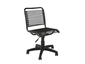 Black Armless Office / Conference Chair with Black Bungee Supports