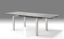 Load image into Gallery viewer, Modern Glass Conference Table or Desk with Polished Stainless Legs
