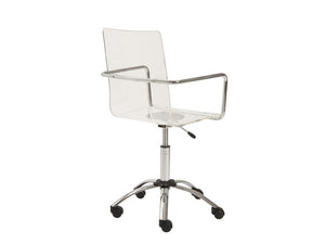 Modern Clear Acrylic Office Chair with Chrome Arms