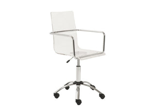 Modern Clear Acrylic Office Chair with Chrome Arms