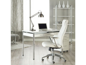Modern White Leather High Back Office Chair