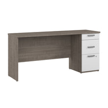 Load image into Gallery viewer, 65&quot; Silver Maple &amp; White Customizable Desk with Built in File
