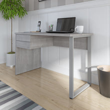 Load image into Gallery viewer, Petite 47&quot; Office Desk in Platinum Gray with U-Shaped Metal Leg
