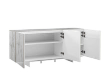 Load image into Gallery viewer, 59&quot; Credenza in Marbled White Glass
