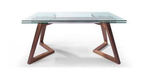 Premium Glass Desk or Conference Table with Solid Wood Legs (Extends from 63" W to 95" W)
