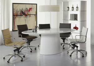 Modern 79" White Lacquer Conference Table or Executive Desk