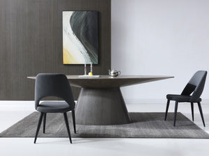 Modern 95" Oval Conference Table with Gray Oak Veneer Finish